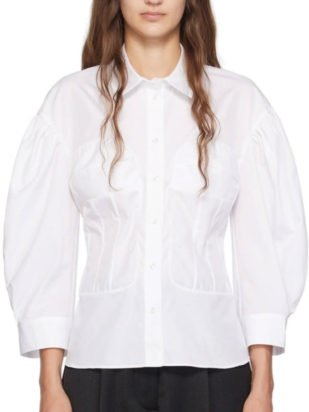 Simone Rocha Corset Seam Cotton Shirt M